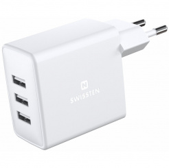 SWISSTEN hálózati adapter 3x USB, 15W, SMART IC - fehér