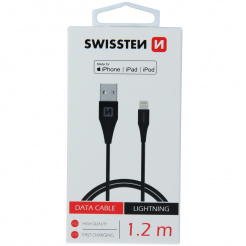 SWISSTEN adatkábel USB / Lightning MFi 1,2 m - fekete