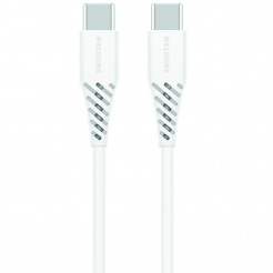 SWISSTEN TPU adatkábel USB-C / USB-C, PD, 5 A (100 W) 1,5 m - fehér