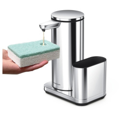 Simplehuman 414ml + szivacs tartó - fényes rozsdamentes acélból készült