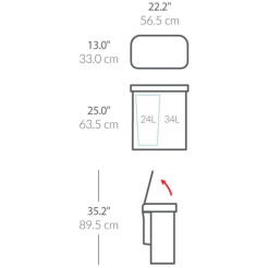Simplehuman Dual Sensor 58 L (34/24) - fekete acél
