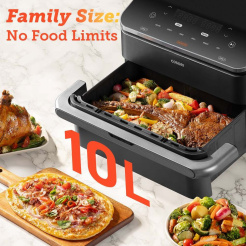 Cosori Dual Blaze TwinFry Smart 10L + fogó - fekete