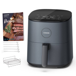 Meleglevegős sütő Cosori L501 PRO 4,7 l + 5 db nyárs és grillrács – fekete