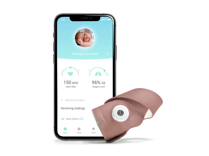 Intelligens zokni légzésfigyelővel